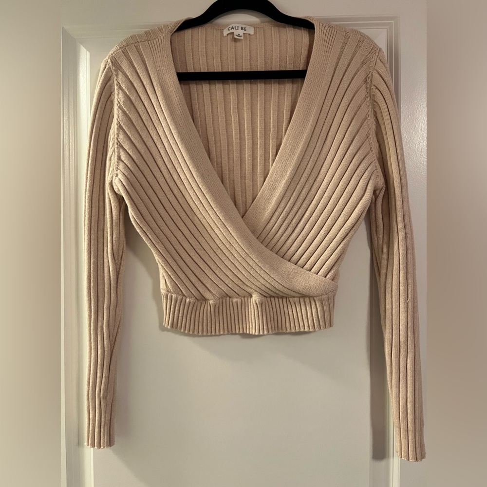 Cropped knit sweater